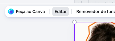 Barra de edição do Canva a mostrar o botão "Editar"