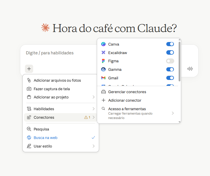 Conectores e integrações no Claude